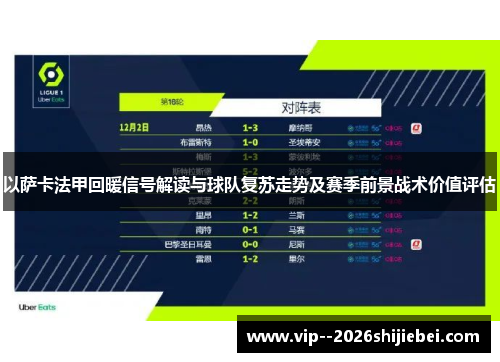 以萨卡法甲回暖信号解读与球队复苏走势及赛季前景战术价值评估 以萨卡法甲回暖信号解读与球队复苏走势及赛季前景战术价值评估